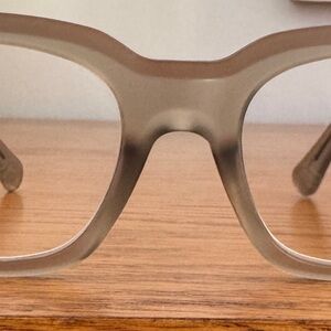 Tan Chunky Frame Glasses with Matte Finish